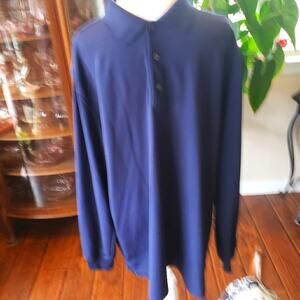 Walter Hagan long‎ sleeve navy blue men's shirt Men's Size XL
